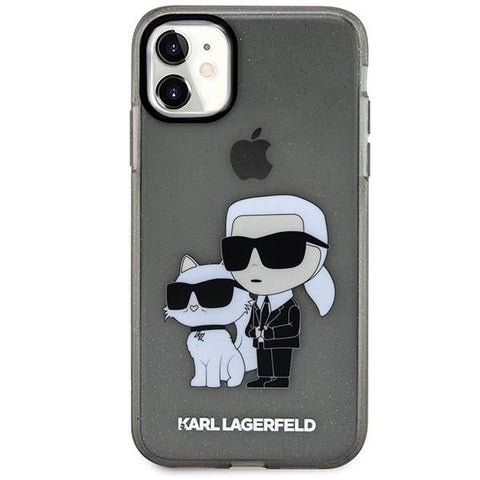 Apple iPhone 11 Glitter Karl And Choupette - Melna,Caurspīdīga