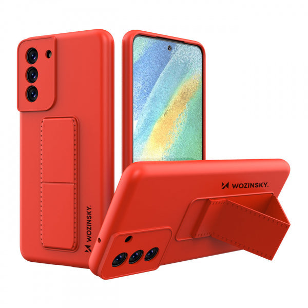 Viedtālruņa aizmugurējais vāciņš Samsung Galaxy S22 Kickstand Case - Sarkana