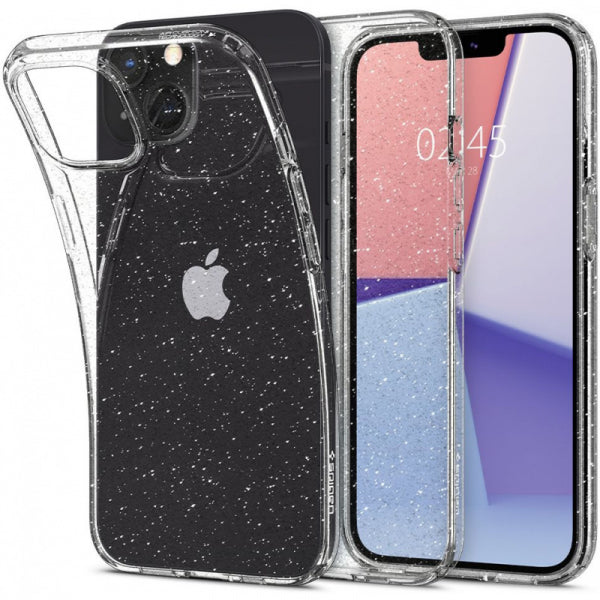 Viedtālruņa aizmugurējais vāciņš Apple iPhone 13 Mini Liquid Crystal Glitter - Caurspīdīga ar dizainu