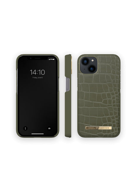 Viedtālruņa aizmugurējais vāciņš Apple iPhone 13 Khaki Croco - Haki zaļa