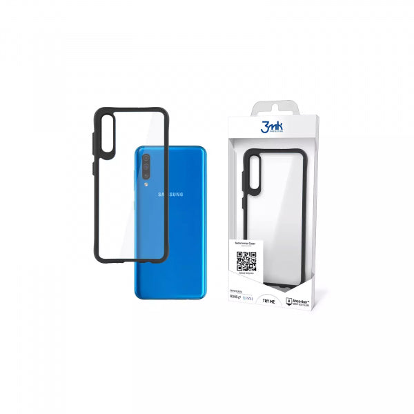 Viedtālruņa aizmugurējais vāciņš Samsung Galaxy A30s Satin Armor Case Pl - Melna caurspīdīga