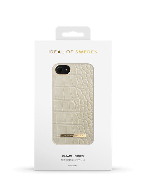 Viedtālruņa aizmugurējais vāciņš Apple iPhone 7 Caramel Croco - Krēmkrāsas