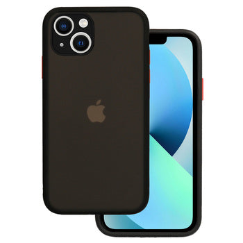 Viedtālruņa aizmugurējais vāciņš Samsung Galaxy A23 Color Button Bumper - Melna caurspīdīga