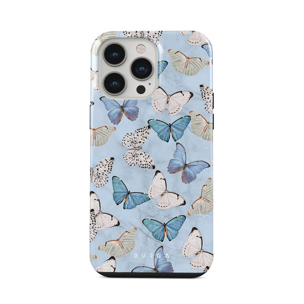 Viedtālruņa aizmugurējais vāciņš Samsung Galaxy A54 Butterflies - Zila ar dizainu