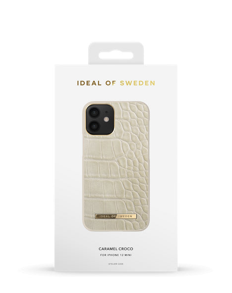 Viedtālruņa aizmugurējais vāciņš Apple iPhone 12 Mini Caramel Croco - Krēmkrāsas