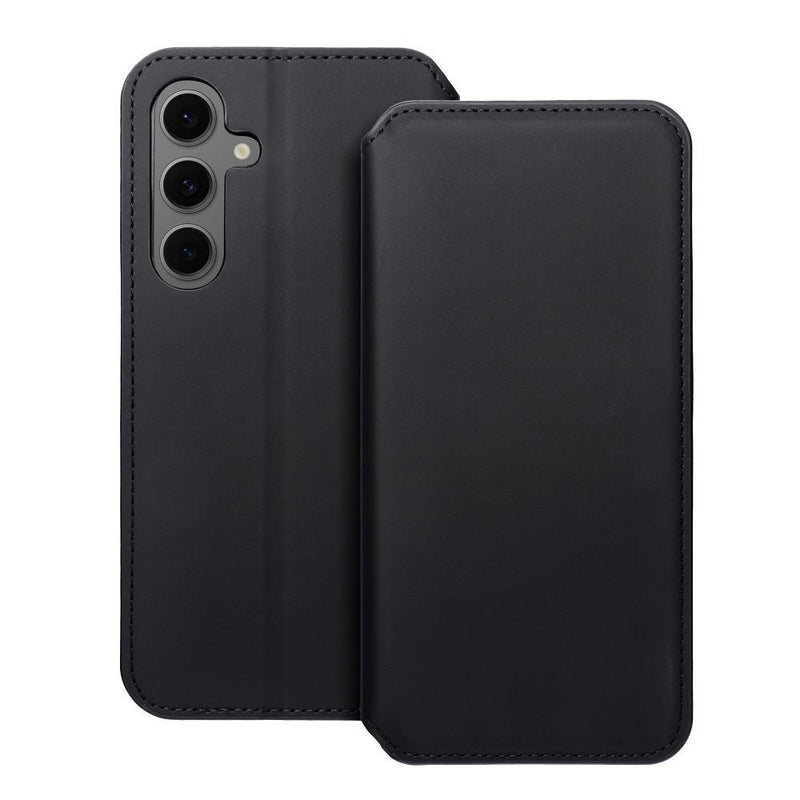 Viedtālruņa atveramais maciņš Samsung Galaxy S24 Fe Dual Pocket Book - Melna