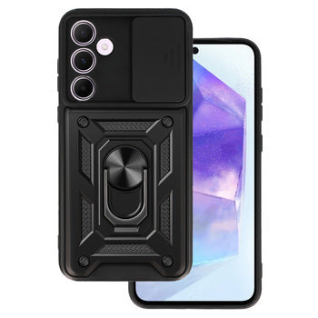 Viedtālruņa aizmugurējais vāciņš Samsung Galaxy A55 Armor - Melna