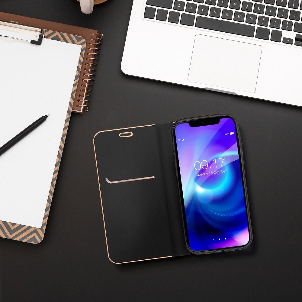 Viedtālruņa atveramais maciņš Huawei P Smart Luna book - Melna