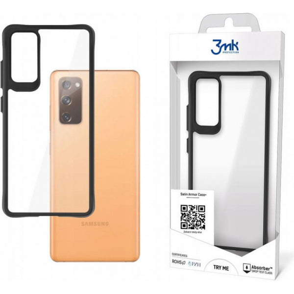 Viedtālruņa aizmugurējais vāciņš Samsung Galaxy S20 Fe Satin Armor Case Pl - Melna caurspīdīga