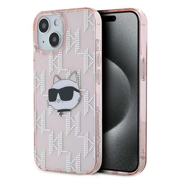 Viedtālruņa aizmugurējais vāciņš Apple iPhone 15 Monogram Choupette - Rozā
