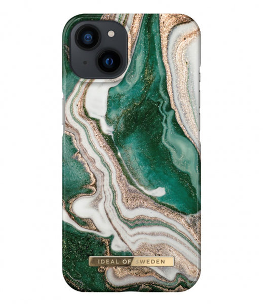 Viedtālruņa aizmugurējais vāciņš Apple iPhone 14 Pro Golden Jade Marble - Zaļa bēša ar dizainu