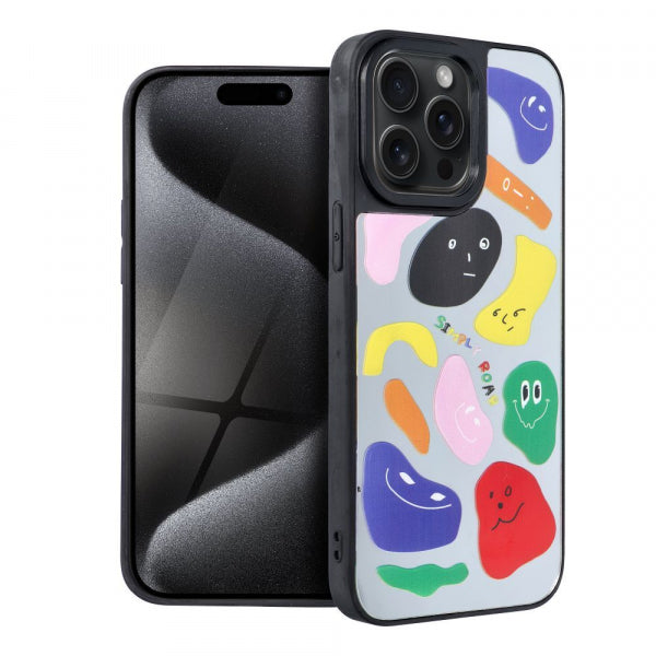 Viedtālruņa aizmugurējais vāciņš Apple iPhone 15 Pro Max Chill Flash 2 - Melna ar dizainu