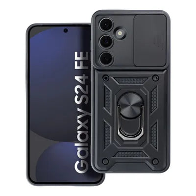 Viedtālruņa aizmugurējais vāciņš Samsung Galaxy S24 Fe Slide Armor - Melna