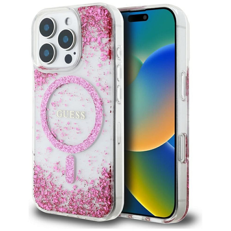 Viedtālruņa aizmugurējais vāciņš Apple iPhone 16 Pro Max Res Glit - Rozā,Caurspīdīga