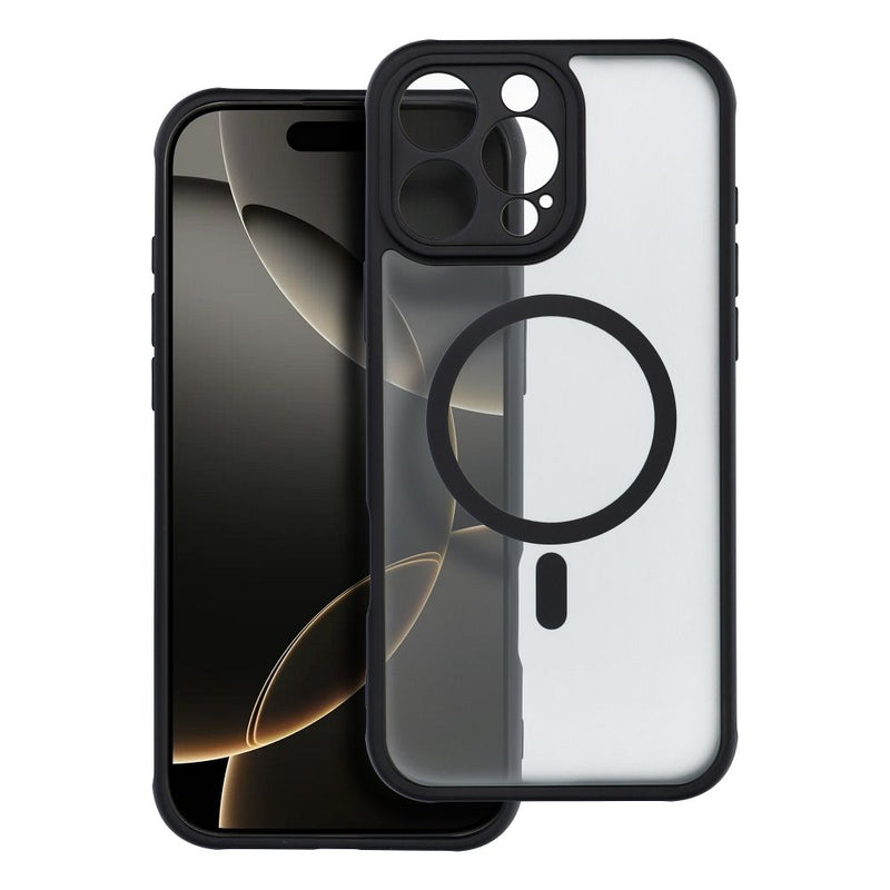 Viedtālruņa aizmugurējais vāciņš Apple iPhone 16 Pro Max Full Matte Mag - Melna,Caurspīdīga