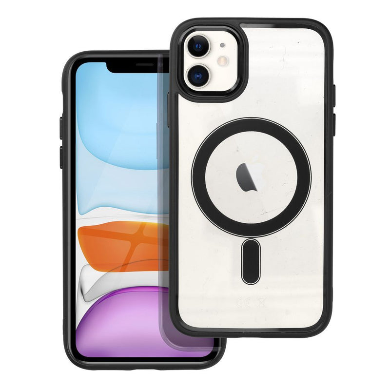 Apple iPhone 11 Color Edge Case Mag - Melna,Caurspīdīga