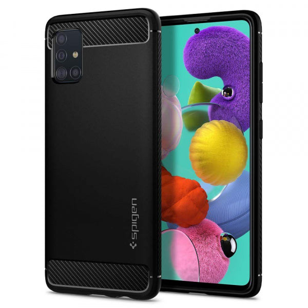 Viedtālruņa aizmugurējais vāciņš Samsung Galaxy A71 Rugged Armor - Melna