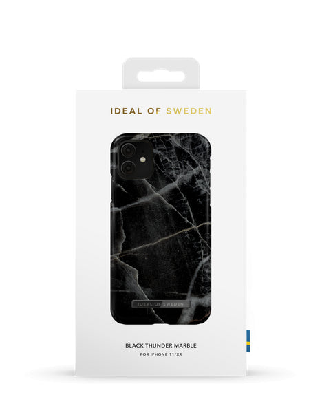 Viedtālruņa aizmugurējais vāciņš Apple iPhone 11 Black Thunder Marble - Melna pelēka ar dizainu