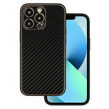 Viedtālruņa aizmugurējais vāciņš Xiaomi Redmi Note 11 5G Leather Carbon - Melna