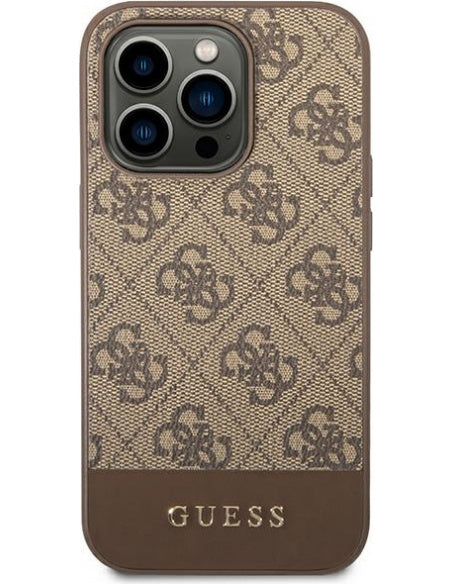 Viedtālruņa aizmugurējais vāciņš Apple iPhone 14 Pro Max Stripe Collection - Brūna ar dizainu