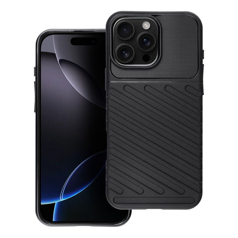 Viedtālruņa aizmugurējais vāciņš Apple iPhone 16 Pro Max Thunder Case - Melna