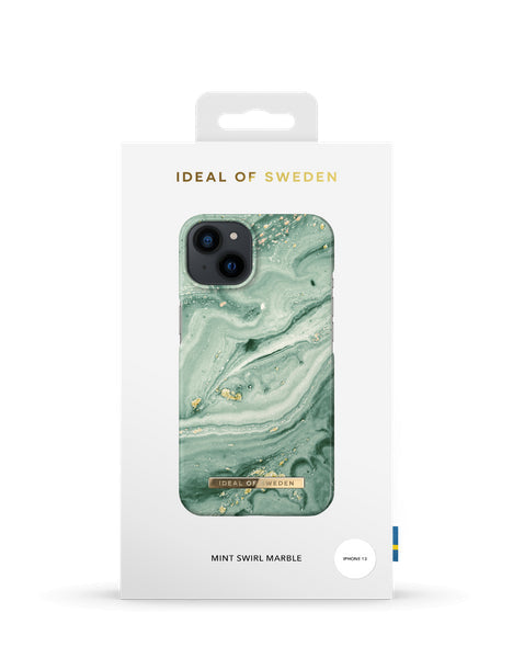 Viedtālruņa aizmugurējais vāciņš Apple iPhone 13 Mint Swirl Marble - Piparmētru ar dizainu