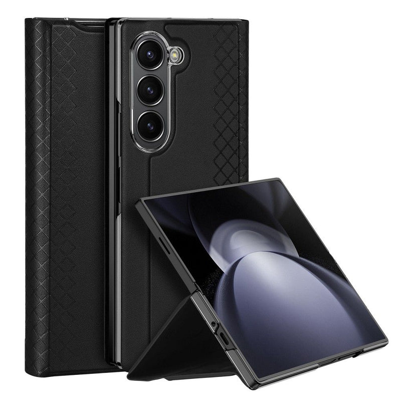 Viedtālruņa atveramais maciņš Samsung Galaxy Z Fold 6 Bril Leather - Melna