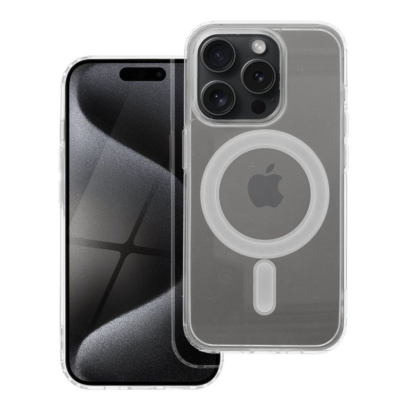 Viedtālruņa aizmugurējais vāciņš Apple iPhone 15 Pro Magnet Cover - Caurspīdīga