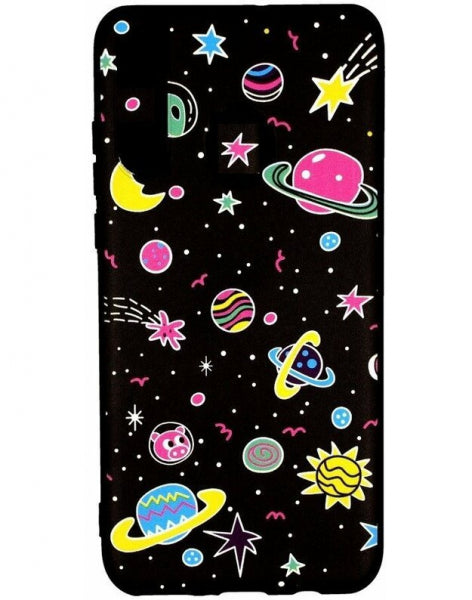 Viedtālruņa aizmugurējais vāciņš Huawei P30 Art Pink Planet - Melna ar dizainu