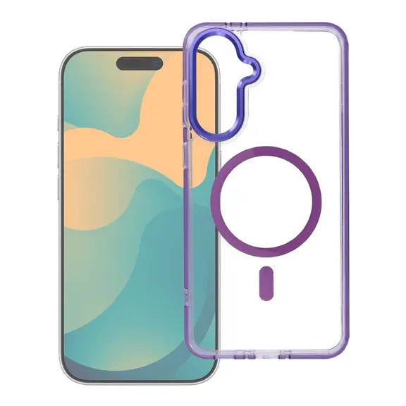 Viedtālruņa aizmugurējais vāciņš Samsung Galaxy A27 Clear Hyb Mag - Violeta,Caurspīdīga