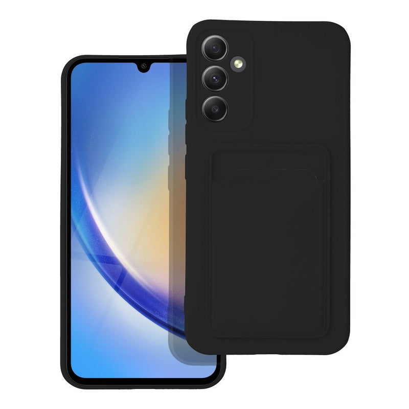 Viedtālruņa aizmugurējais vāciņš Samsung Galaxy A34 Card Case - Melna