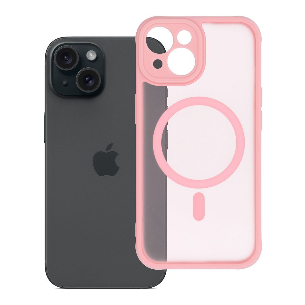 Viedtālruņa aizmugurējais vāciņš Apple iPhone 15 Full Matte Mag - Rozā