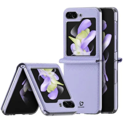 Viedtālruņa atveramais maciņš Samsung Galaxy Z Flip 5 Bril Leather - Violeta