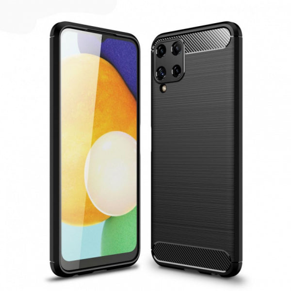 Viedtālruņa aizmugurējais vāciņš Samsung Galaxy A22 Carbon - Melna