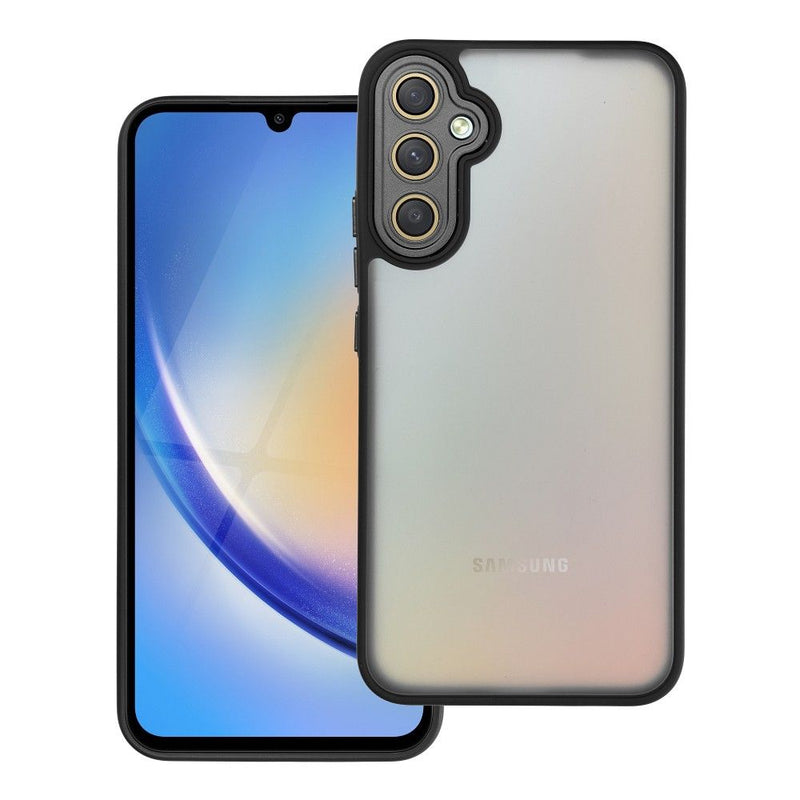 Viedtālruņa aizmugurējais vāciņš Samsung Galaxy A34 Variete - Melna,Caurspīdīga