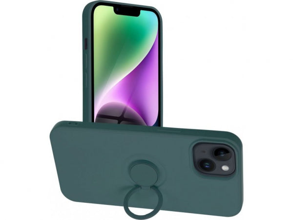 Viedtālruņa aizmugurējais vāciņš Apple iPhone 14 Silicone Ring - Zaļa