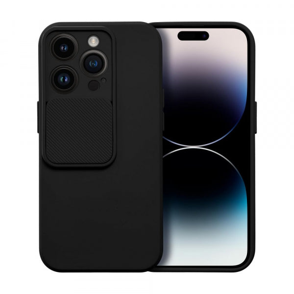 Viedtālruņa aizmugurējais vāciņš Apple iPhone 14 Pro Camshield Slide - Melna