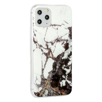 Viedtālruņa aizmugurējais vāciņš Xiaomi Redmi 9 Prime Marble Glitter Design 2 - Balta ar dizainu