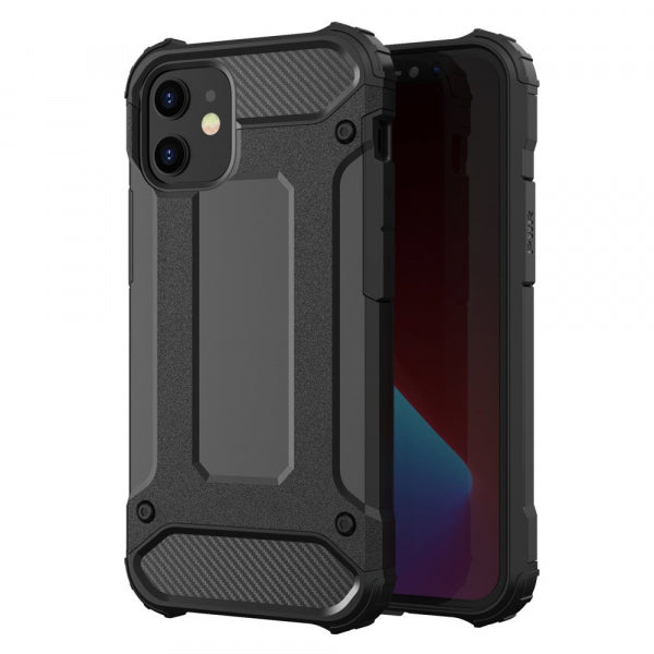 Viedtālruņa aizmugurējais vāciņš Apple iPhone 12 Pro Hybrid Armor - Melna