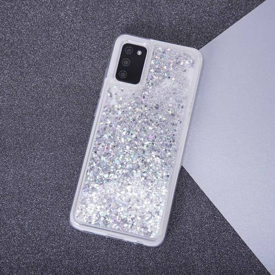 Viedtālruņa aizmugurējais vāciņš Samsung Galaxy A13 Liquid Sparkle - Caurspīdīga sudraba