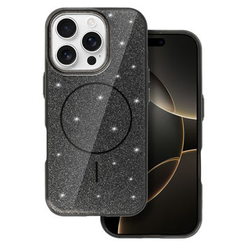 Viedtālruņa aizmugurējais vāciņš Apple iPhone 14 Shiny Mag - Melna