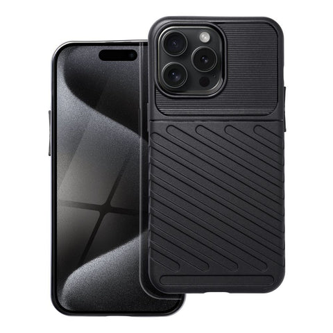 Viedtālruņa aizmugurējais vāciņš Apple iPhone 15 Pro Max Thunder Case - Melna