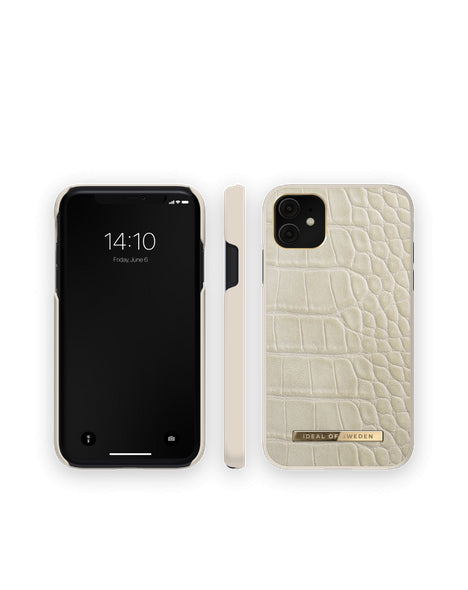 Viedtālruņa aizmugurējais vāciņš Apple iPhone 11 Caramel Croco - Krēmkrāsas