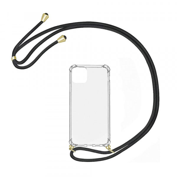 Viedtālruņa aizmugurējais vāciņš Samsung Galaxy A51 Rope - Melna caurspīdīga