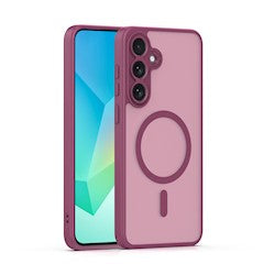 Viedtālruņa aizmugurējais vāciņš Samsung Galaxy S25 Full Matte Mag - Burgundijas