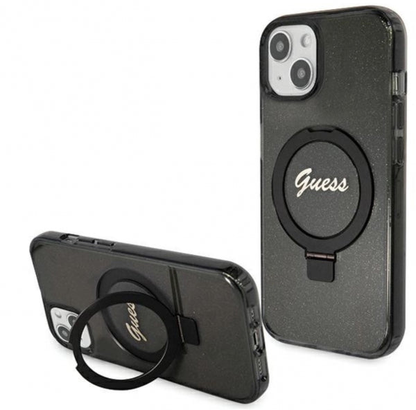 Viedtālruņa aizmugurējais vāciņš Apple iPhone 15 Hardc Ring Mag - Melna