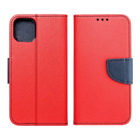 Viedtālruņa atveramais maciņš Samsung Galaxy S10 Lite Fancy Book Navy - Sarkana