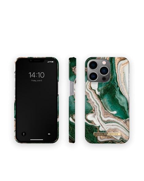 Viedtālruņa aizmugurējais vāciņš Apple iPhone 13 Pro Golden Jade Marble - Zaļa bēša ar dizainu