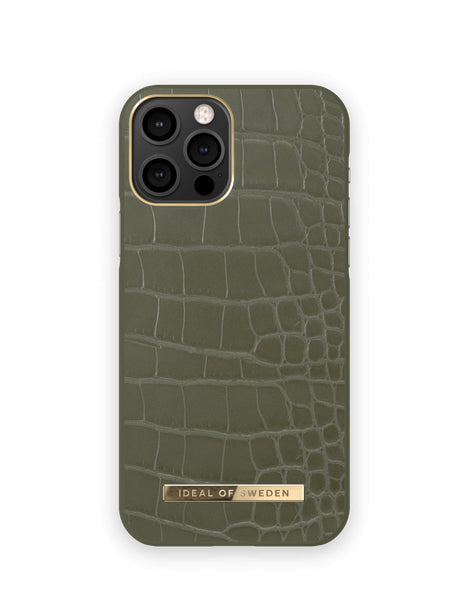 Viedtālruņa aizmugurējais vāciņš Apple iPhone 12 Pro Khaki Croco - Haki zaļa