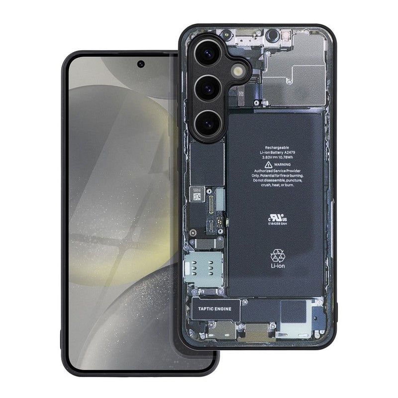 Viedtālruņa aizmugurējais vāciņš Samsung Galaxy A05s Tech Design 2 - Melna,Ar Dizainu